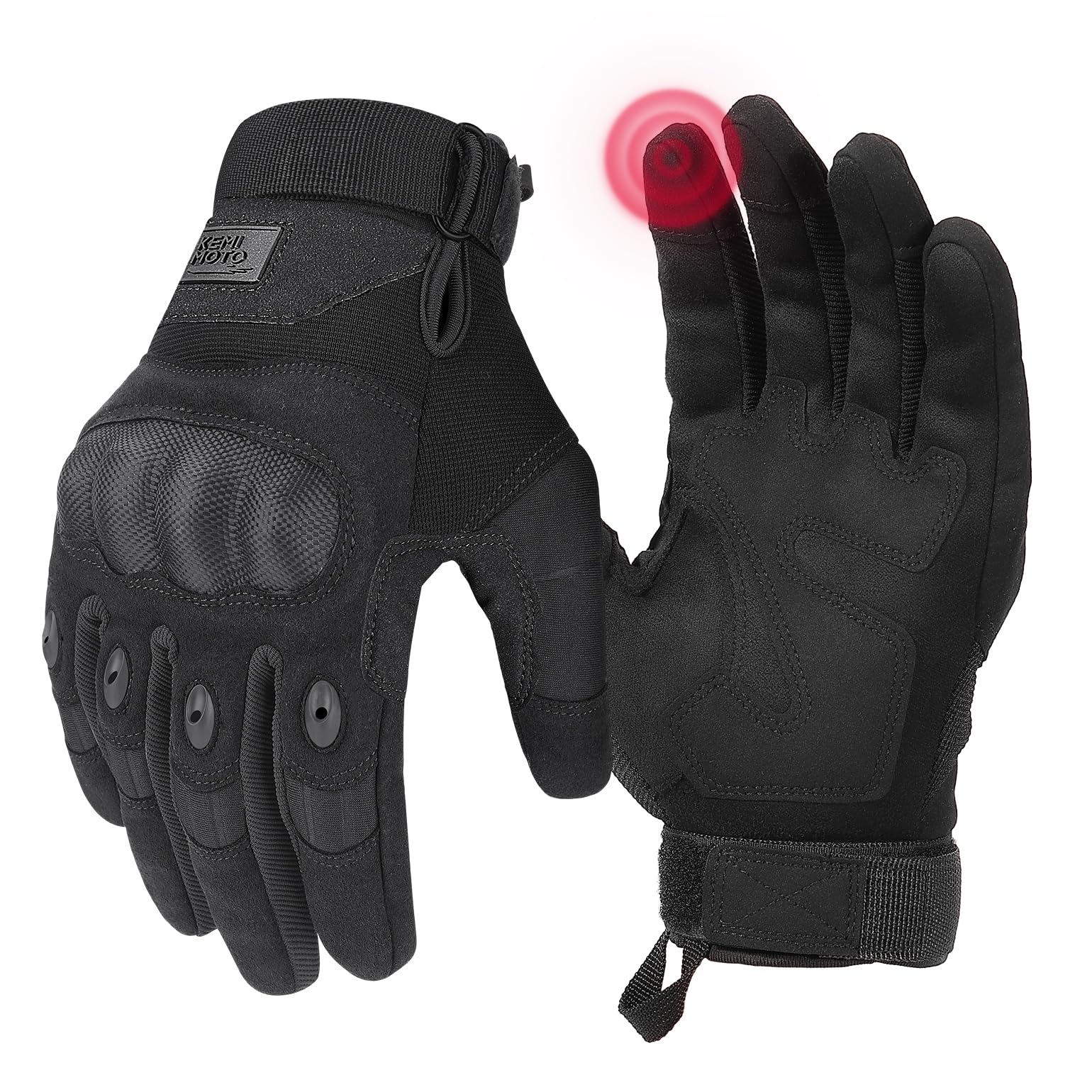 KEMIMOTO Tactical Gloves for Men, Touchscreen Motorcycle Gloves with Hard Shell 