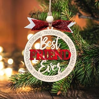 Wooden Best Friend Ever Ornaments - Christmas Decorations for Friends