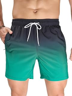 Arcweg Men's Swim Shorts with Mesh Lining - Quick Dry - Zip Pockets - Ideal for Surfing, Swimming and Beach