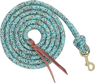 Weaver Equine 10' Horse Cowboy Lead Rope with Brass Snap | Cowboy Rope, Brass-Plated Snap, Comfortable Grip, Reliable Control and Daily Horse Handling