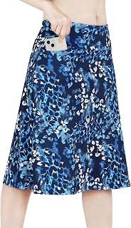 Modest Knee Length Skorts Women's Mid Length Athletic Skirt Active Running Skirt