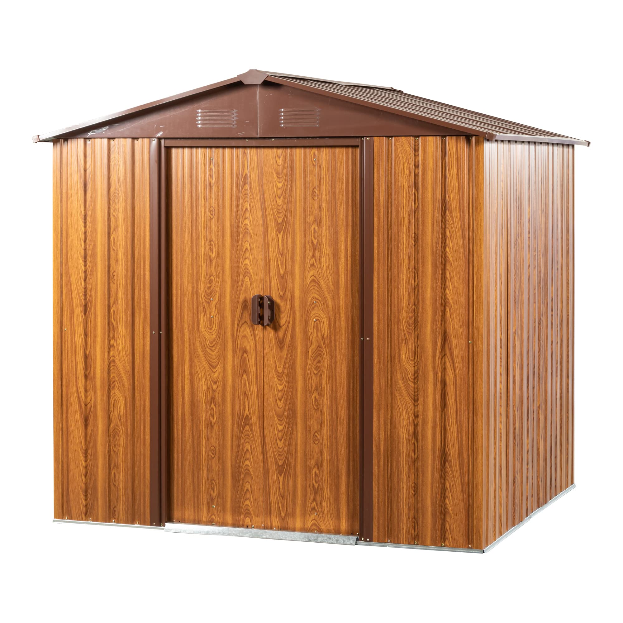 Tzou Outdoor Storage Shed 6ft x 6ft Heavy Duty Metal Tool Sheds Storage House Ea