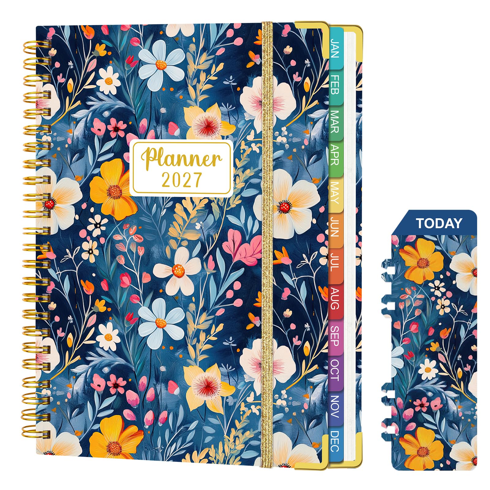 Agenda 2027: Weekly and Monthly, Jan-Dec, 6.4" x 8.5", Midnight Floral | 2027 Pl