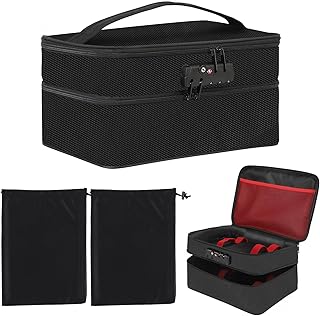 JINXOLET Discreet Lockable Storage Toy Bag Box Organizer Container (Large) | Largest storage with double-layer design, combination lock and protective padding.