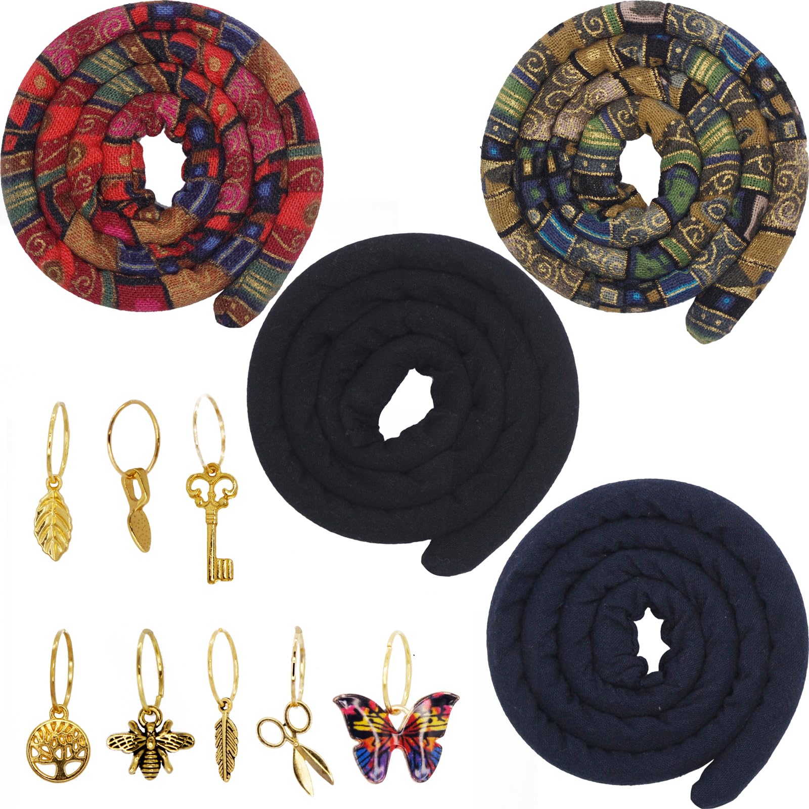 4 Pieces Spiral Lock Hair Tie Dreadlock Hair Tie for Women and Men Braids Dreadl