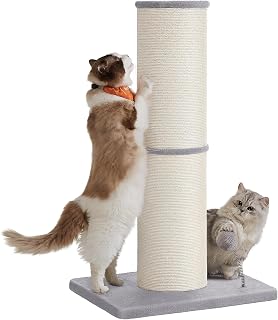 Feandrea Cat Scratcher Pole, Sisal, 85cm, 17cm Thick, Dove Grey, PCA042G01