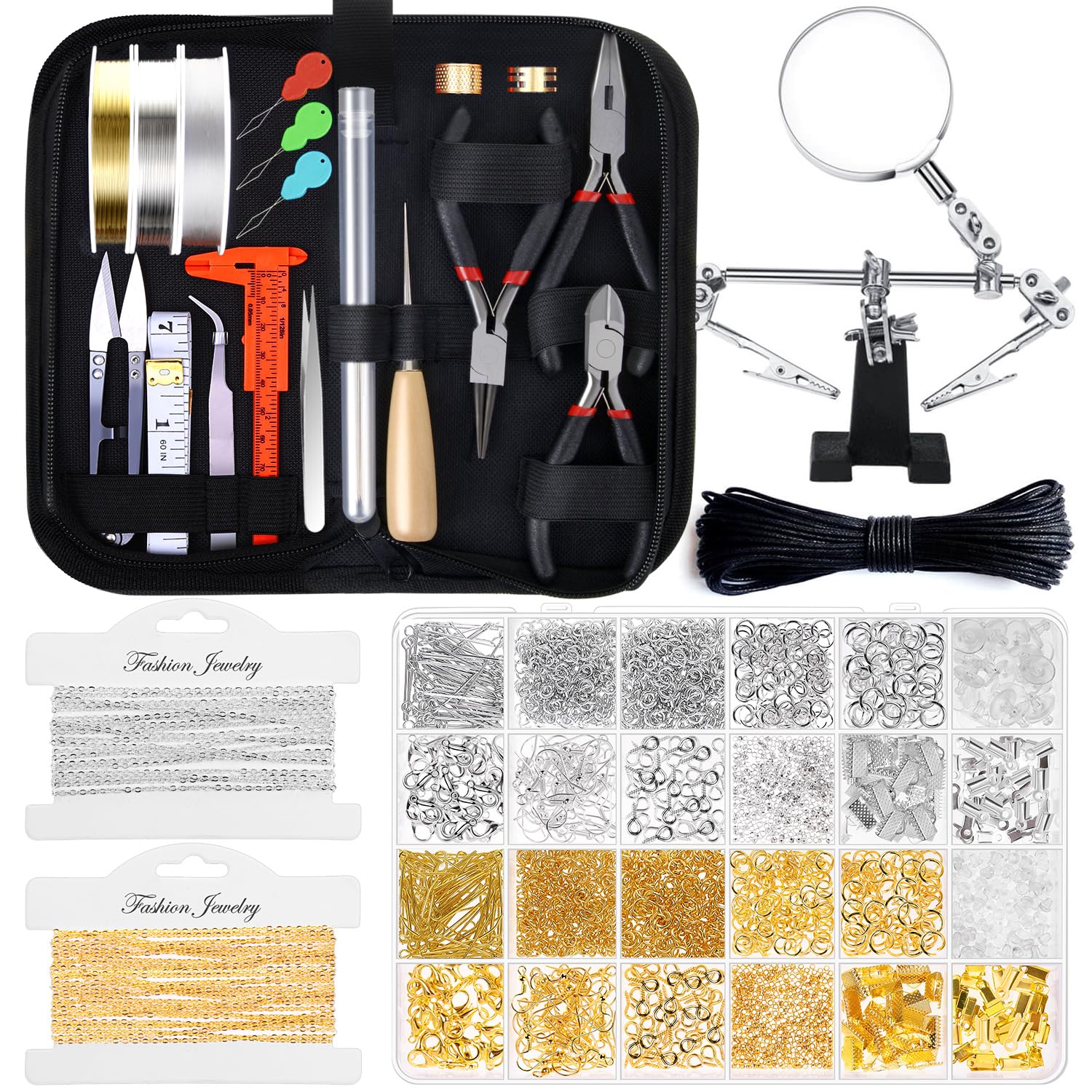 shynek 1857 Pcs Jewelry Making Supplies Kit for Adults, Jewelry Making Tools wit