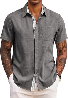 COOFANDY Men's Short Sleeve Shirt Lightweight Shirt Casual Summer Comfortable