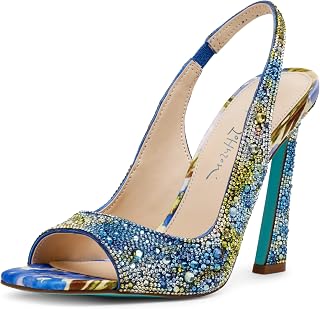 Betsey Johnson Women's Mina Peep-Toe Slingback Heeled Sandals