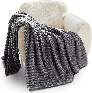 GC GAVENO CAVAILIA Fleece Throw Blanket | Soft Fluffy Throws For Sofas, Bed, Settee, Couch | Extra Warm Large Blanket Throw | Easycare, Anti Allergic | Double 150x200 Cm | Charcoal