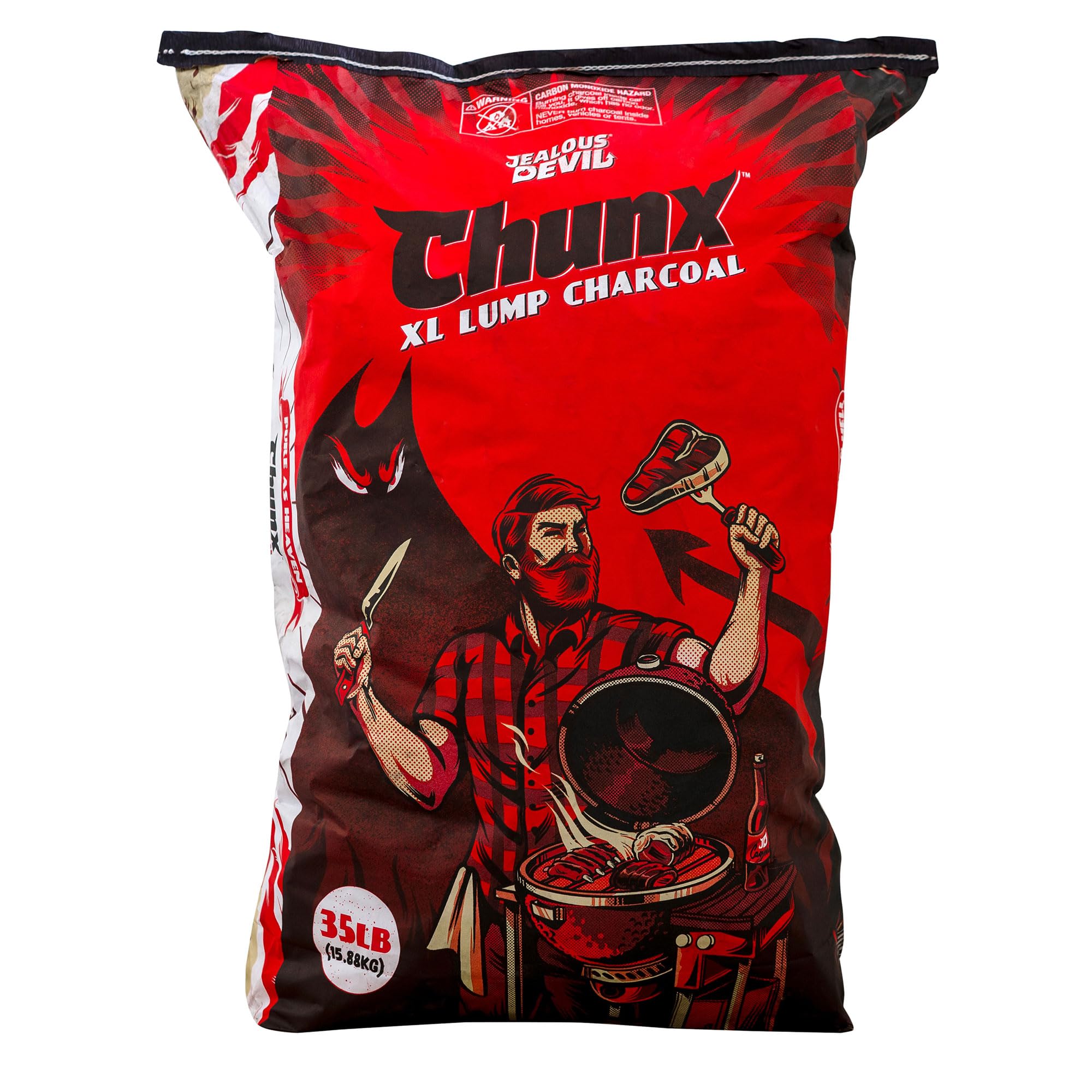 Jealous Devil Chunx XL Lump Charcoal, 100% All Natural BBQ Hardwood | 35 Pound B