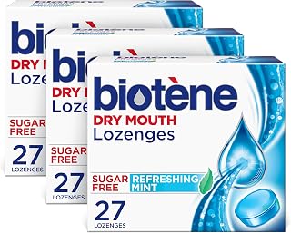 Biotene Dry Mouth Lozenges, Refreshing Mint, 81 Count | For Dry Mouth and Fresh Breath On The Go, Dry Mouth Relief and Breath Freshener, Refreshing Mint
