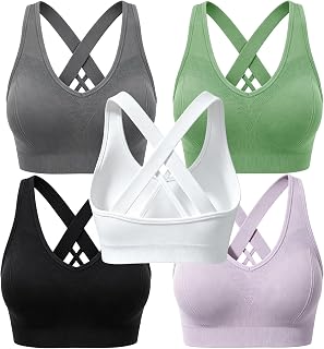 Women's Racerback Sports Bras High Impact Workout Yoga Gym Fitness Bra