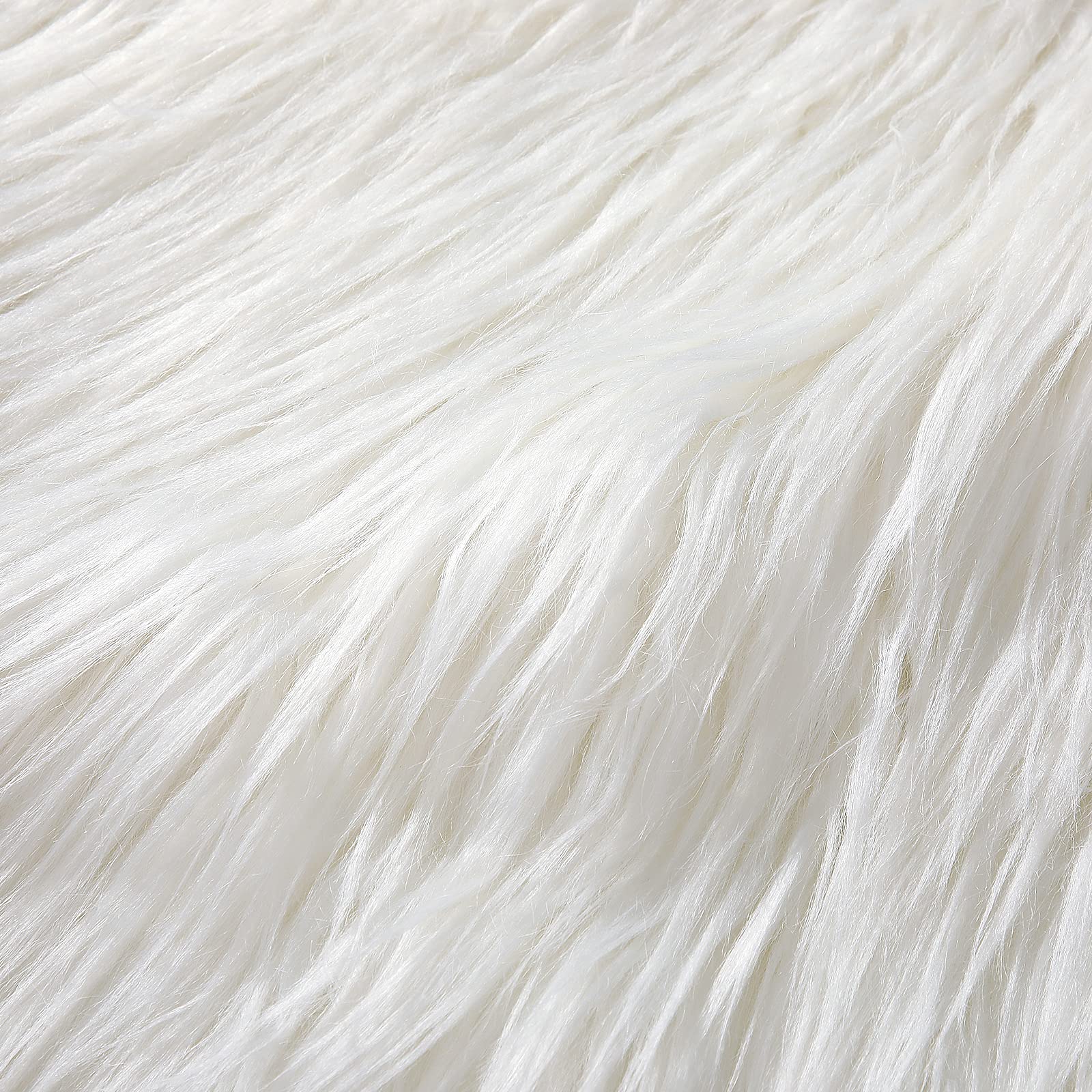 Tatuo 60 X 18 Inch White Fake Fur Fabric for Crafts Sewing DIY | Fluffy Fuzzy fo