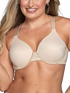 Vanity Fair Women's Full Figure Beauty Back Smoothing Bra, 4 Way Stretch Fabric, Lightly Lined Cups Up to H Molded Bra
