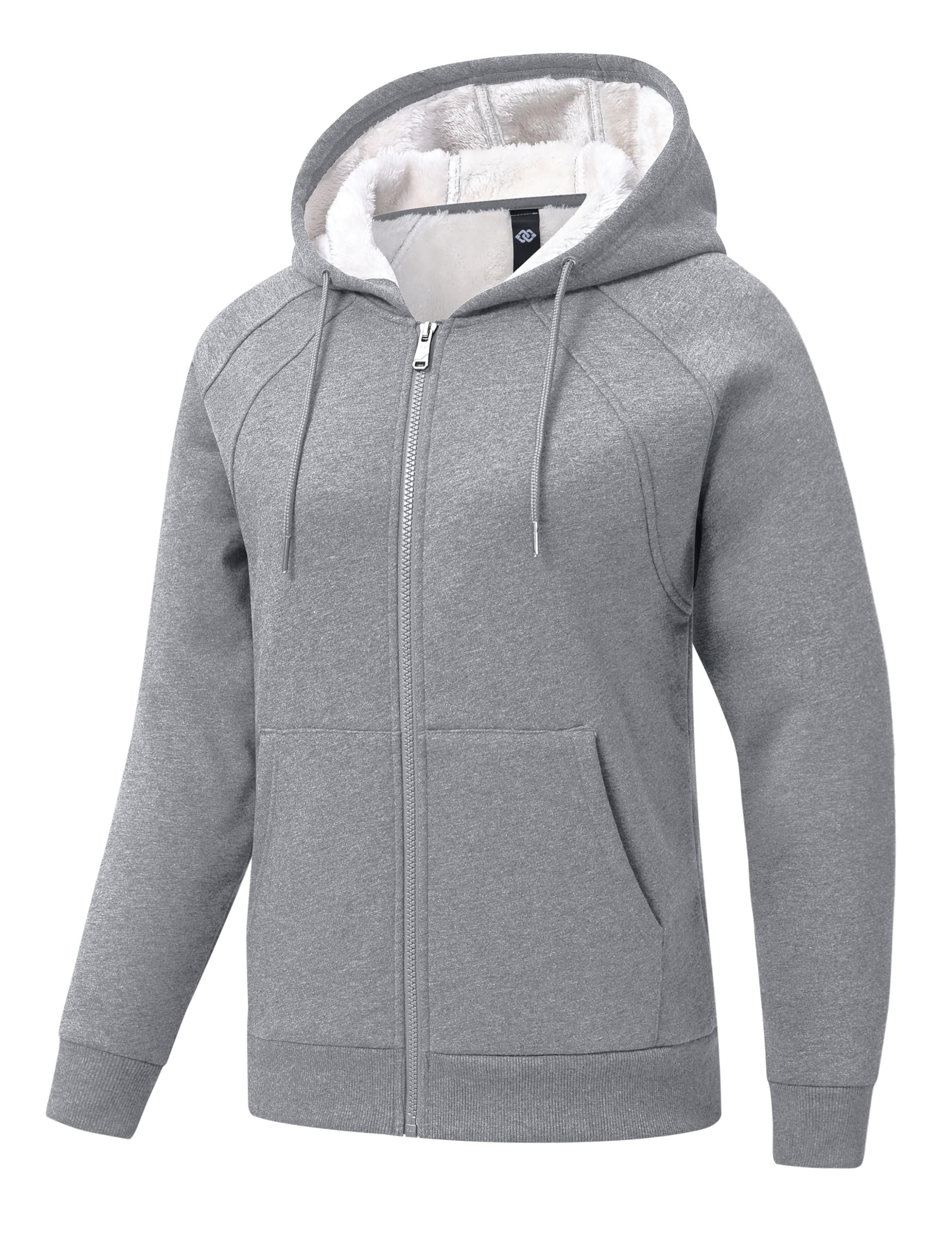 MoFiz Zip Up Hoodie Women Fleece Lined Jackets Winter Coats With Pocket