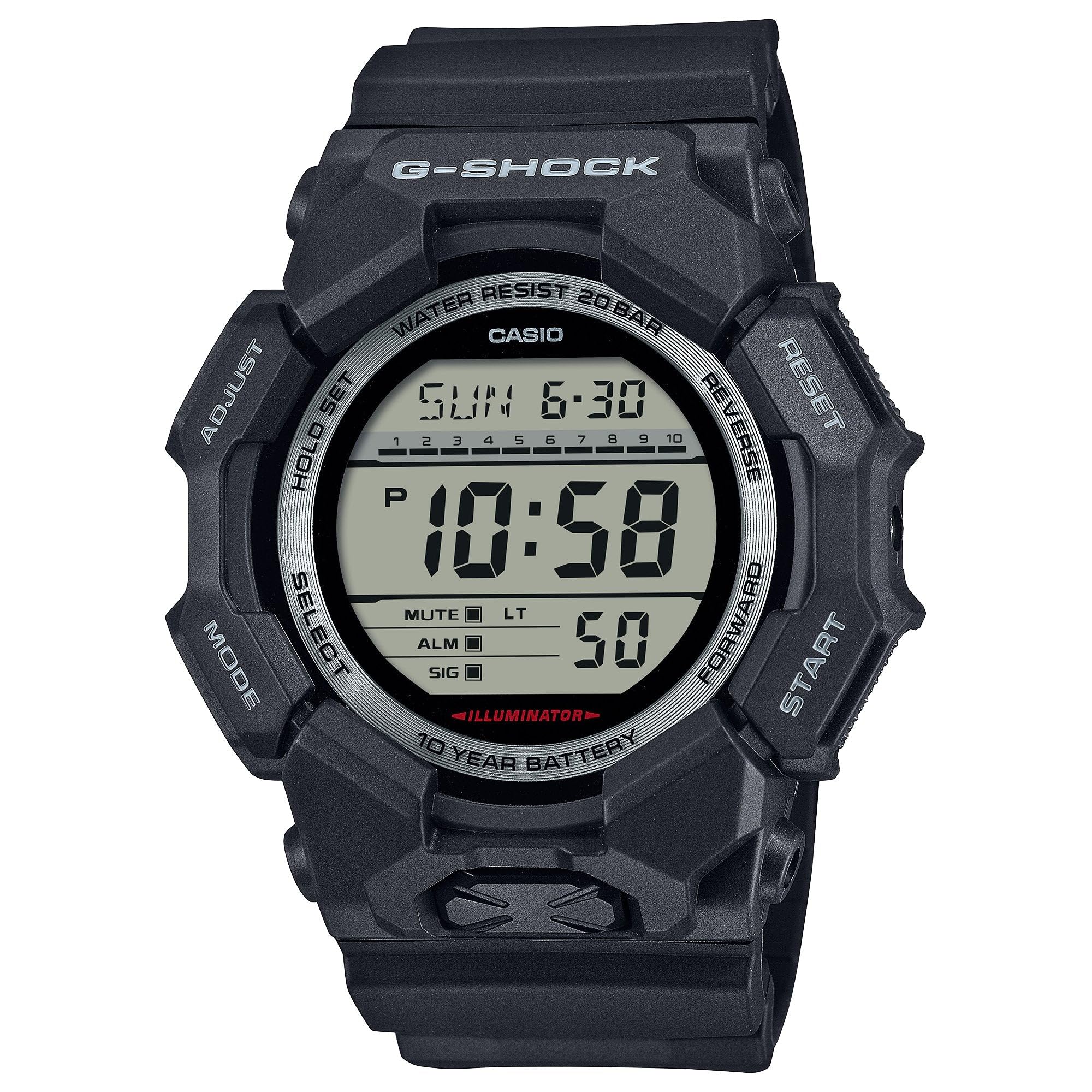 Casio G-Shock Black Resin Digital 10 Year Battery Watch GD-010-1CR