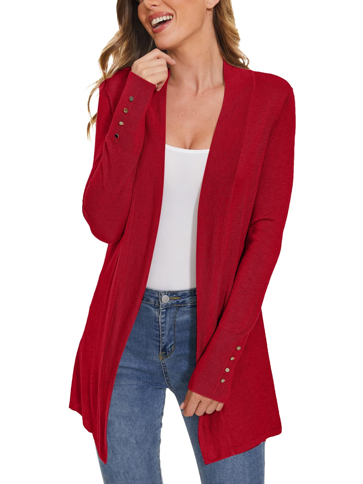 Women's Open Front Long Cardigan Sweaters Dressy Casual