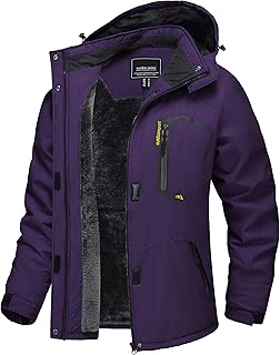 TACVASEN Women's Waterproof Fleece Jacket for Winter Skiing and Outdoor Hiking with Detachable Hood