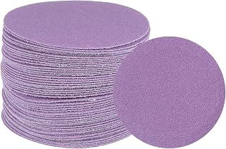 Generic 50 Pcs 150 Grit Sanding Discs Purple 3" Hook and Loop Aluminum Oxide Wet Dry Sanding Paper for Metal, Woodworking, Drywall