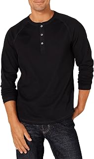 Amazon Essentials Men's Long Sleeve Henley Shirt for Men, Regular-Fit, Cotton, Available in Big & Tall