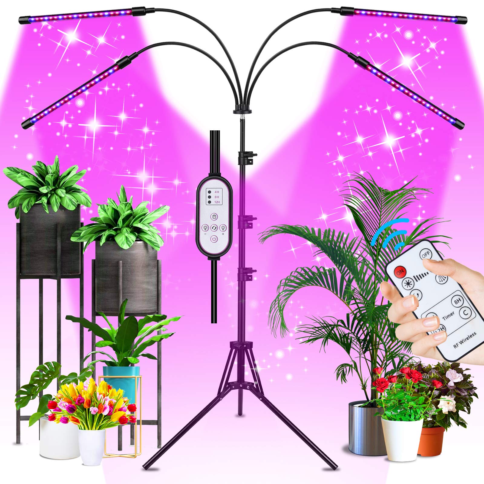 Sondiko LED Grow Light with Tripod Stand&Remote Control, Timed Plant Light | Bui
