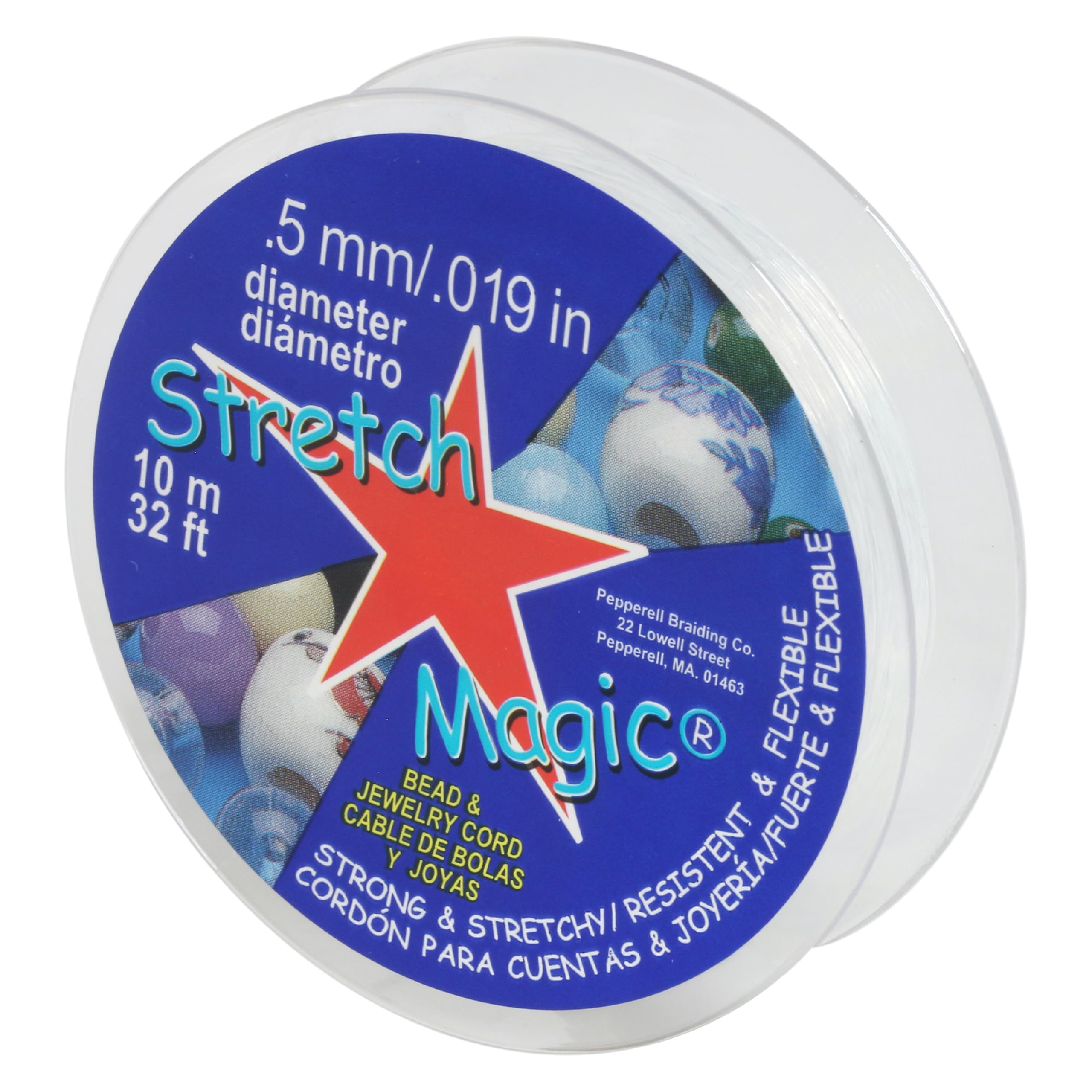Stretch Magic Elastic Beading Cord – Clear Color, 0.5mm in Diameter, 10-Meter (3