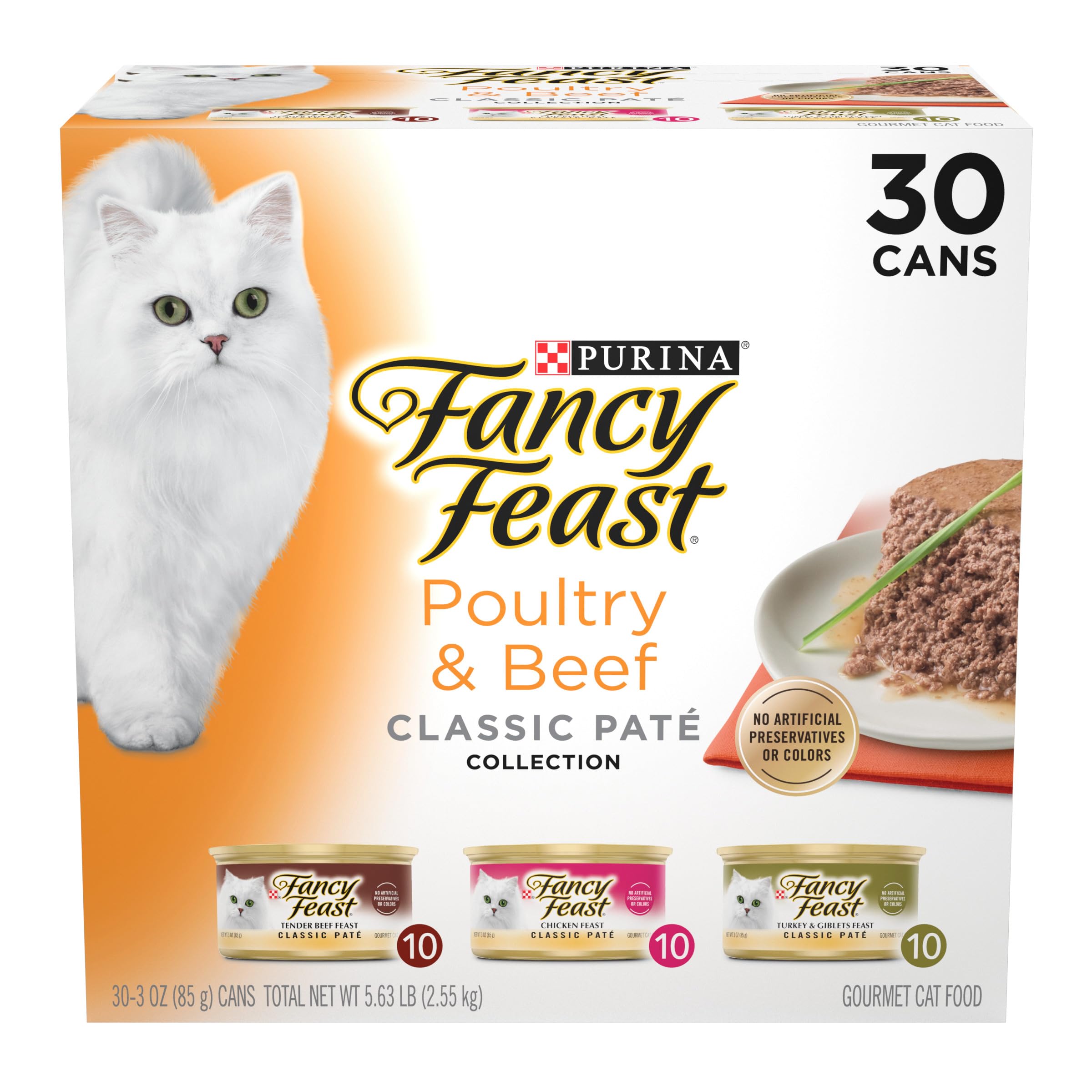 Purina Fancy Feast Classic Pate Wet Cat Food, 3 oz Cans, 30-Pack | Variety Pack,