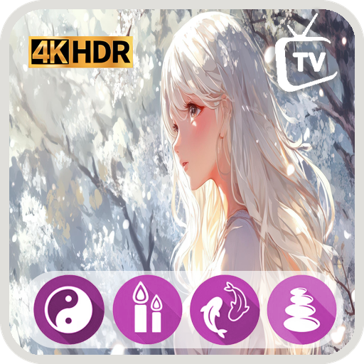 Peaceful Anime Worlds TV - Serene Scenery with a Time & Weather Bar