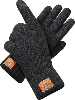 CHENMEI Winter Gloves for Men Women-Warm TouchScreen Cold Weather Gloves,Wool Knit Thermal Adults Gloves for Driving Texting