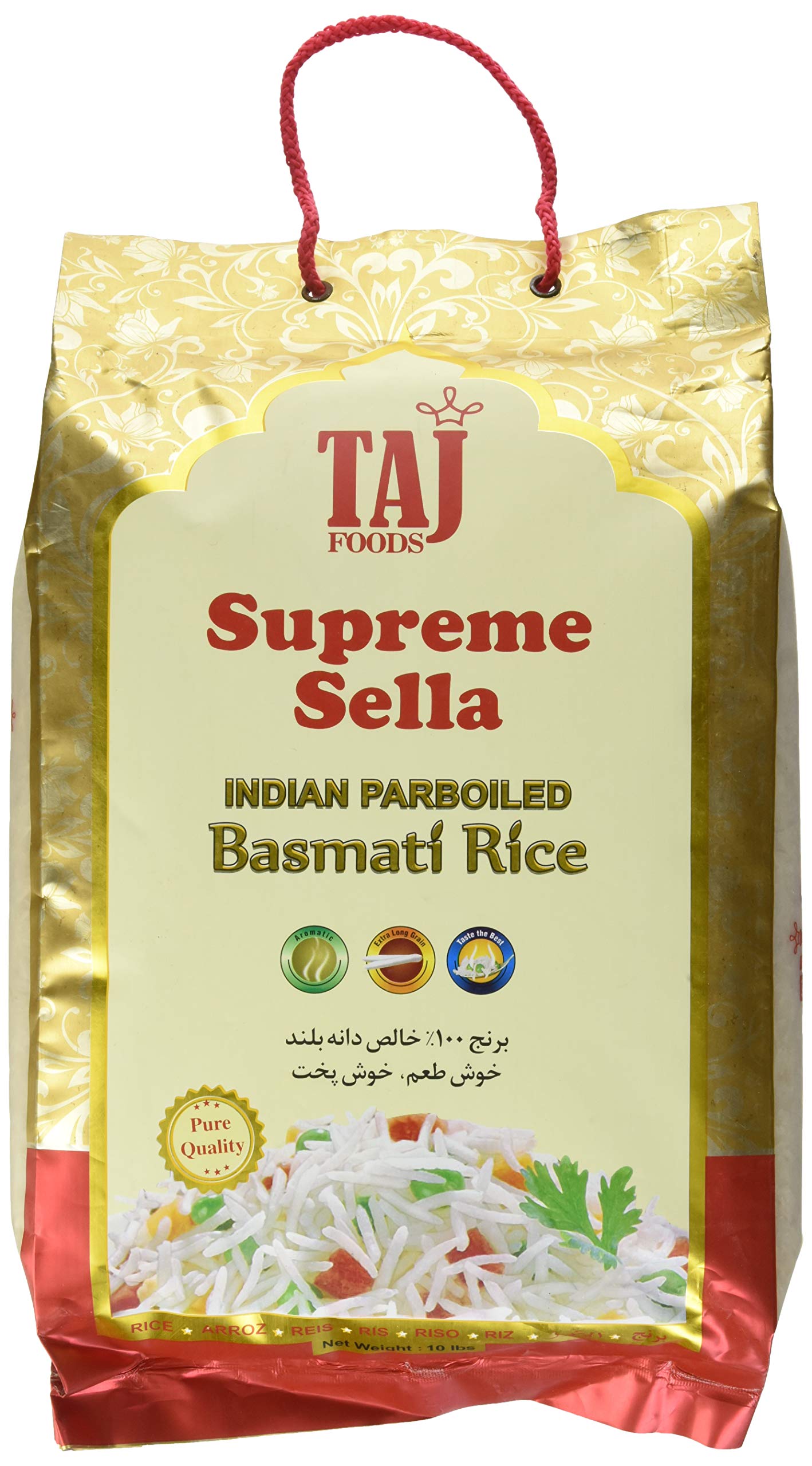 Taj Foods TAJ Supreme Sella Basmati Rice 10 lbs, 4.54 kg