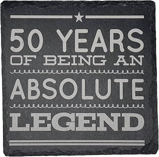 GhostMonkey 50th Birthday Gifts Men Funny Slate Coaster - 50th Birthday Gifts for Women Friend - 50th Birthday Ideas for Men - Novelty and Funny 50th Birthday Gifts