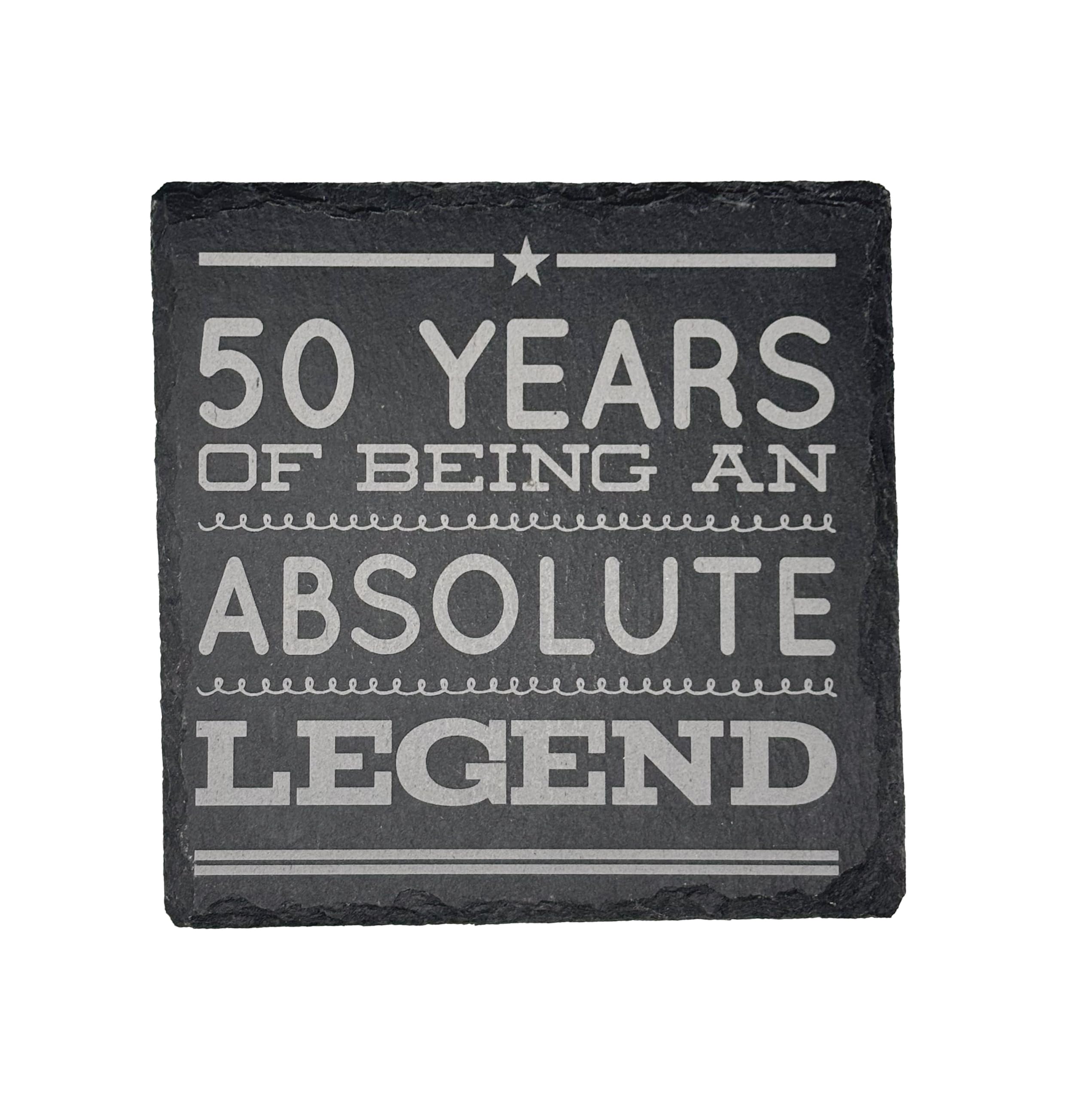 GhostMonkey 50th Birthday Gifts Men Funny Slate Coaster - 50th Birthday Gifts fo