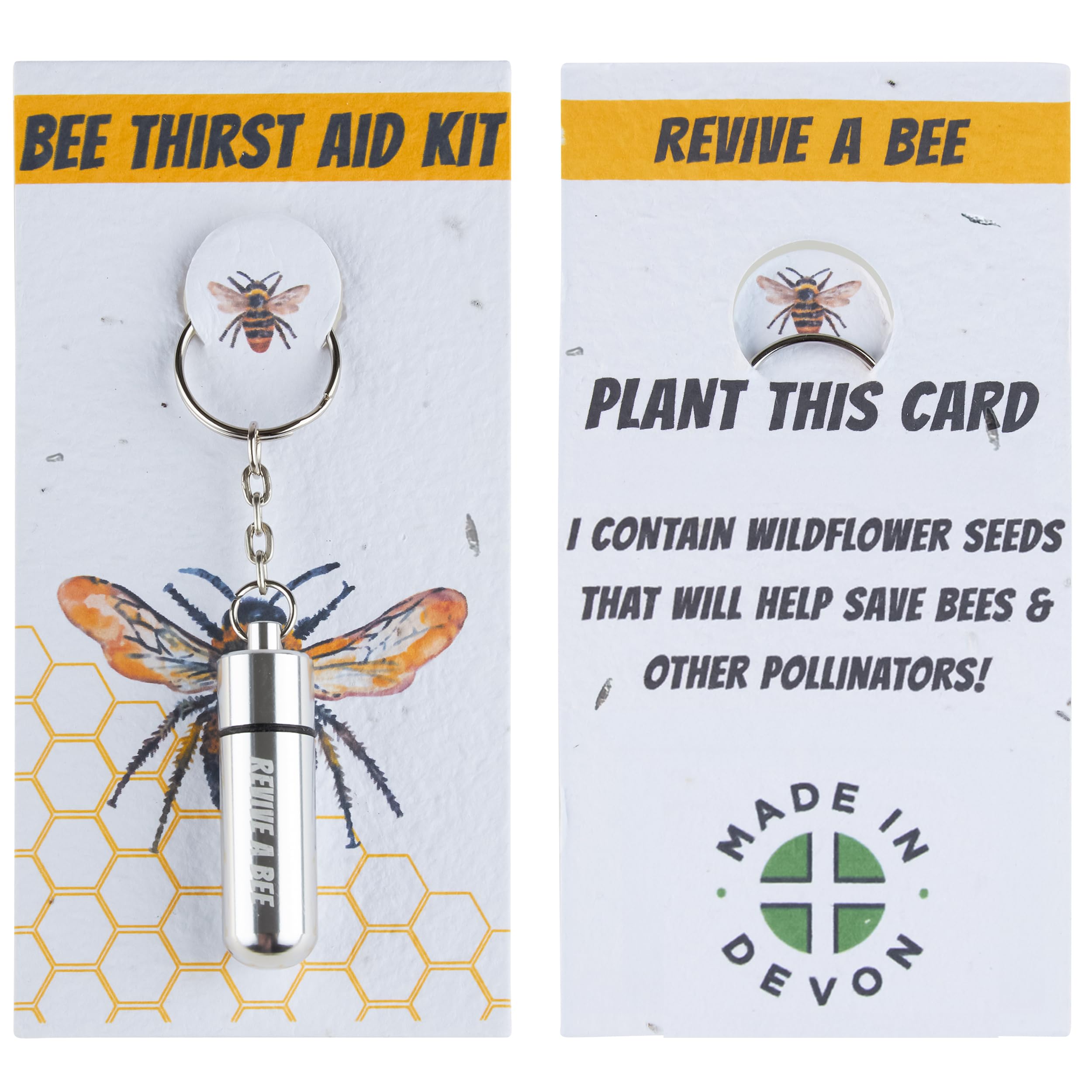 Bee Revival Kit for Saving Tired Bees – Bee Rescue Keyring Gift for Women – Eco-
