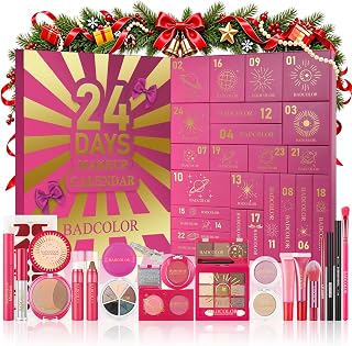 Makeup Advent Calendar 2026, 24 Days Christmas Countdown Calendar Gift Kit, Xmas Holiday Festival Cosmetic Makeup Set with 24 Full Makeup Surprises for Women, Teen Girls &amp; Beauty Lovers