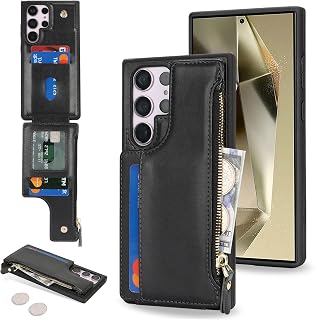 Cavor Custodia a portafoglio per Samsung Galaxy S24 Ultra, custodia a portafoglio per Galaxy S24 Ultra per donne e uomini, custodia S24 Ultra con porta carte, custodia in pelle con tasca per carte di