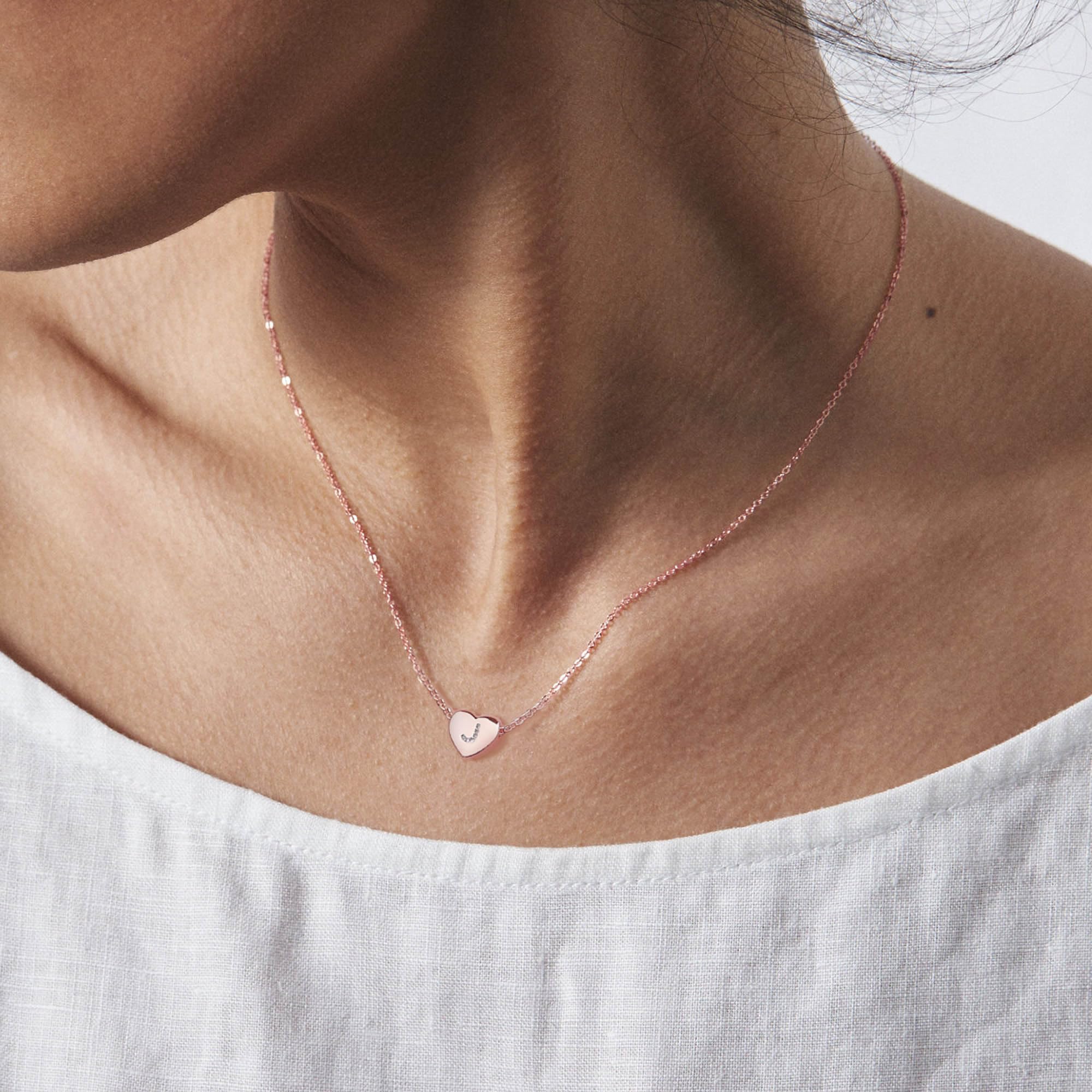 Rose Gold Initial Choker Necklace for Women 16+2.5" Dainty Delicate Link Chain L