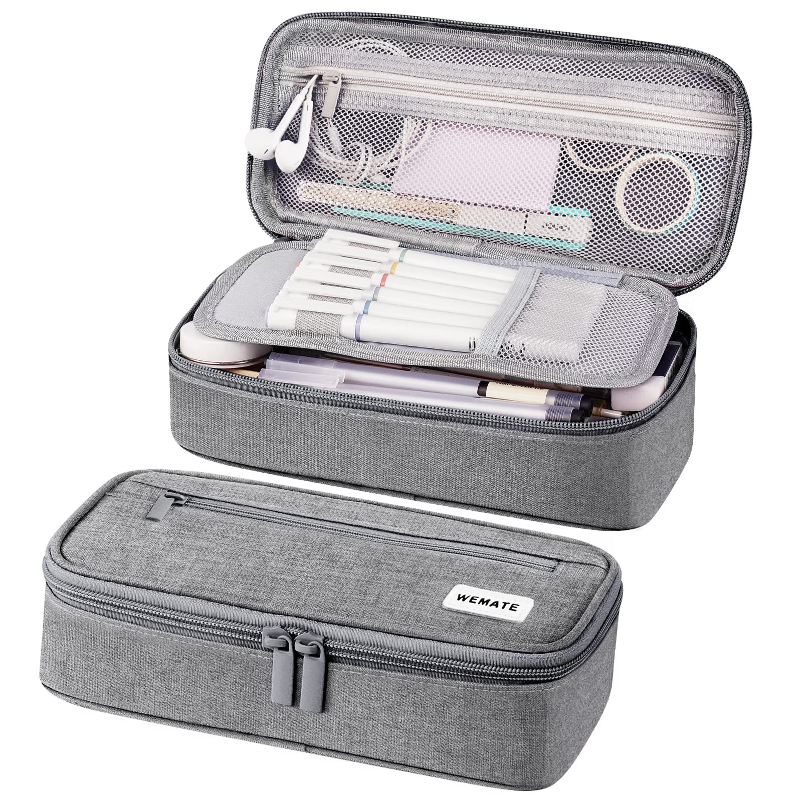 WEMATE Large Pencil Case, Big Capacity Pencil Pouch Stationery Pen Bag, Storage 