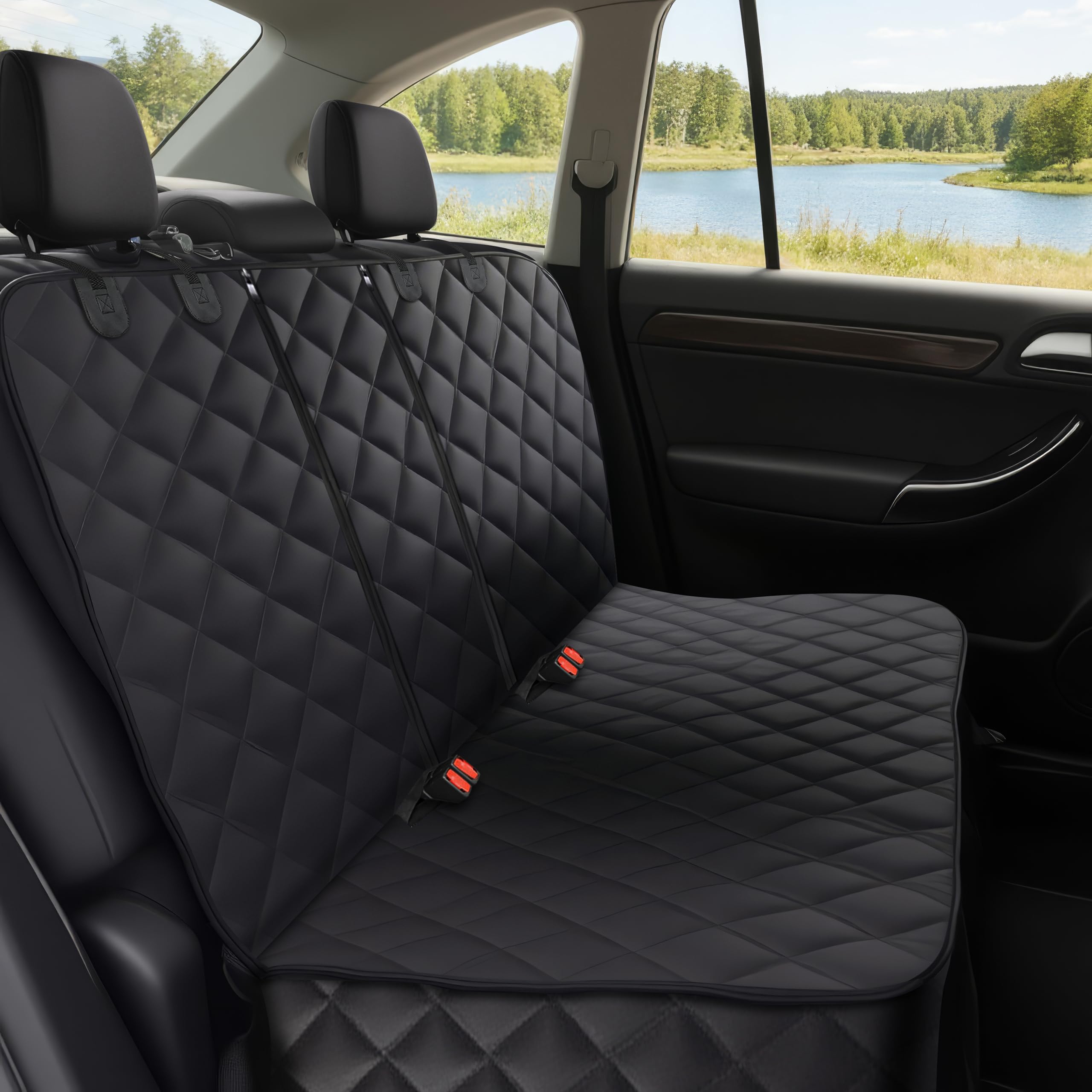 Alfheim Dog Car Back Seat Cover, Waterproof Non-Slip Rear Seat Protector | Durab