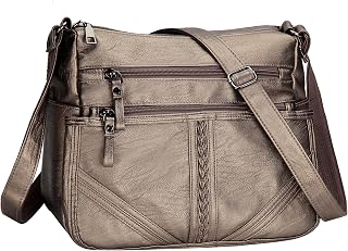 ELDA Crossbody Bags For Women Pocketbooks Soft PU Leather Purses and Handbags Multi Pocket Shoulder Bag