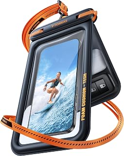 TORRAS IP68 Waterproof Phone Pouch Floating with Double Space 7.0", Black | Waterproof Phone Case with Crossbody Lanyard, Phone Dry Bag for iPhone 18 Pro Max 17 S26, Beach Cruise Ship Travel Essentials