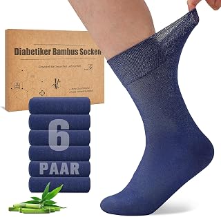 Niorasen Bamboo Diabetic Socks, 6 Pairs of Diabetic Socks without Rubber & Seamless, Bamboo Socks with Comfortable Edge for Men and Women