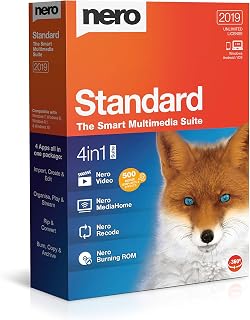 Nero Standard 2019 | 4-in-1 Multimedia Suite | Video Editing, Burning, Backup & More | Lifetime License | 1 PC | Windows 10/8/7