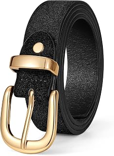 JASGOOD Women's Leather Belt for Jeans Pants, Fashion Ladies Belt for Dresses with Gold Buckle