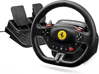 Thrustmaster T98 Ferrari 296 GTB Racing Wheel & Pedals – Official Ferrari Licensed Wheel for PS5, PS4 & PC – Bungee Cord Technology – Manettino Dial with 3 Driving Profiles – Black