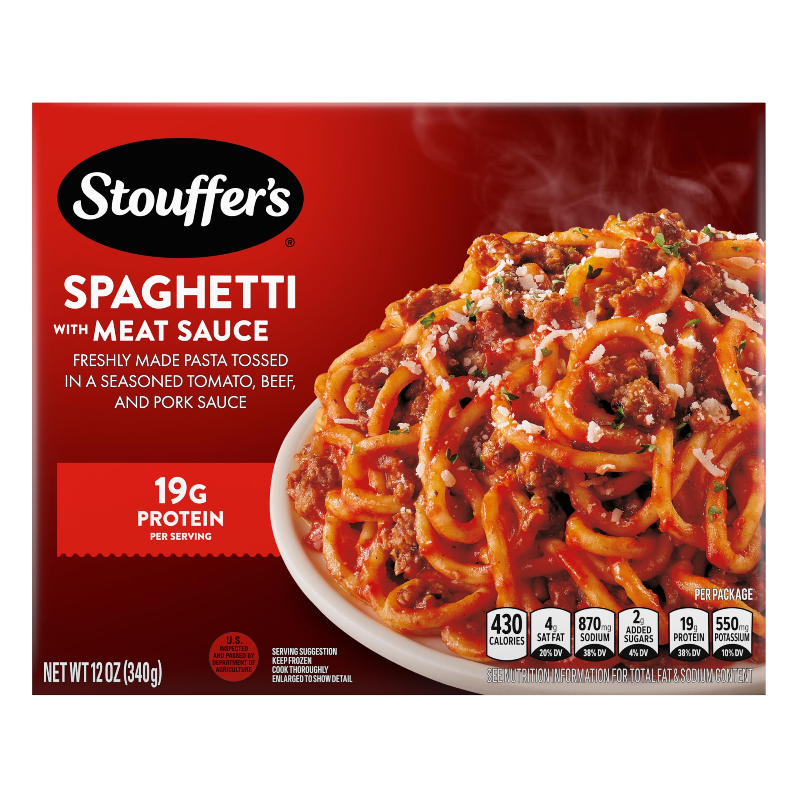 Stouffer's Spaghetti With Meat Sauce, Single Serve, Frozen Pasta Meal