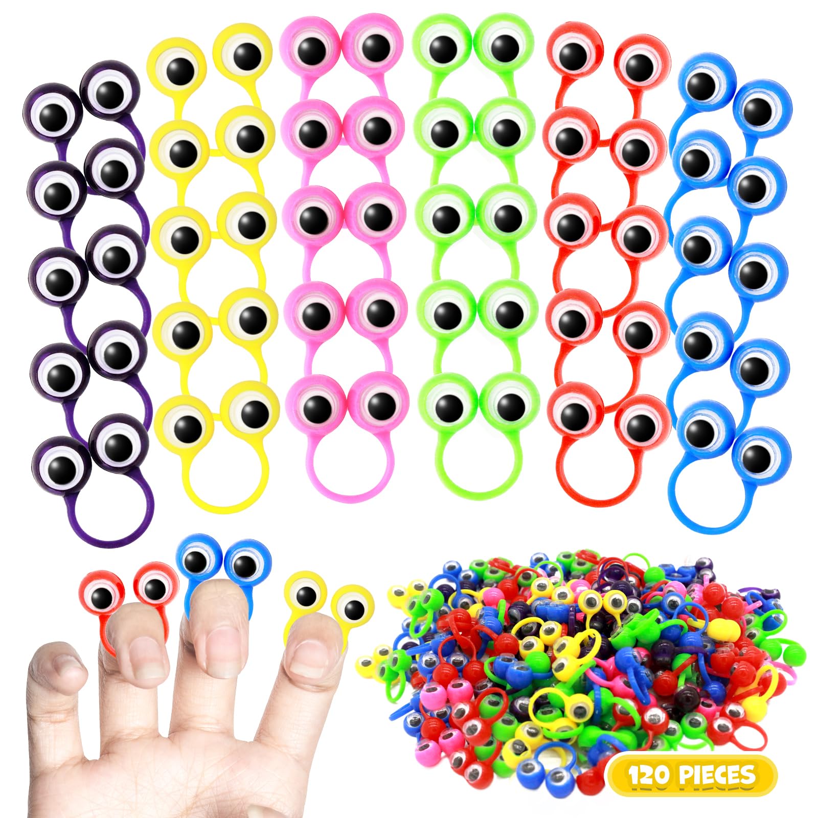 Liesedada 120 PCS Party favors in the nature of small toys Eye Finger Puppets To