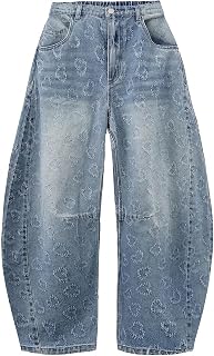 EXLURA Barrel Jeans Women Y2K Boyfriend Denim Pants Casual Baggy Jeans