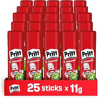 Pritt Glue Stick 25 x 11g Clear Glue for School and Office