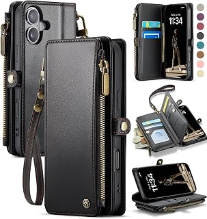 Defencase for iPhone 16 Wallet Case with RFID Blocking Card Holder, Black